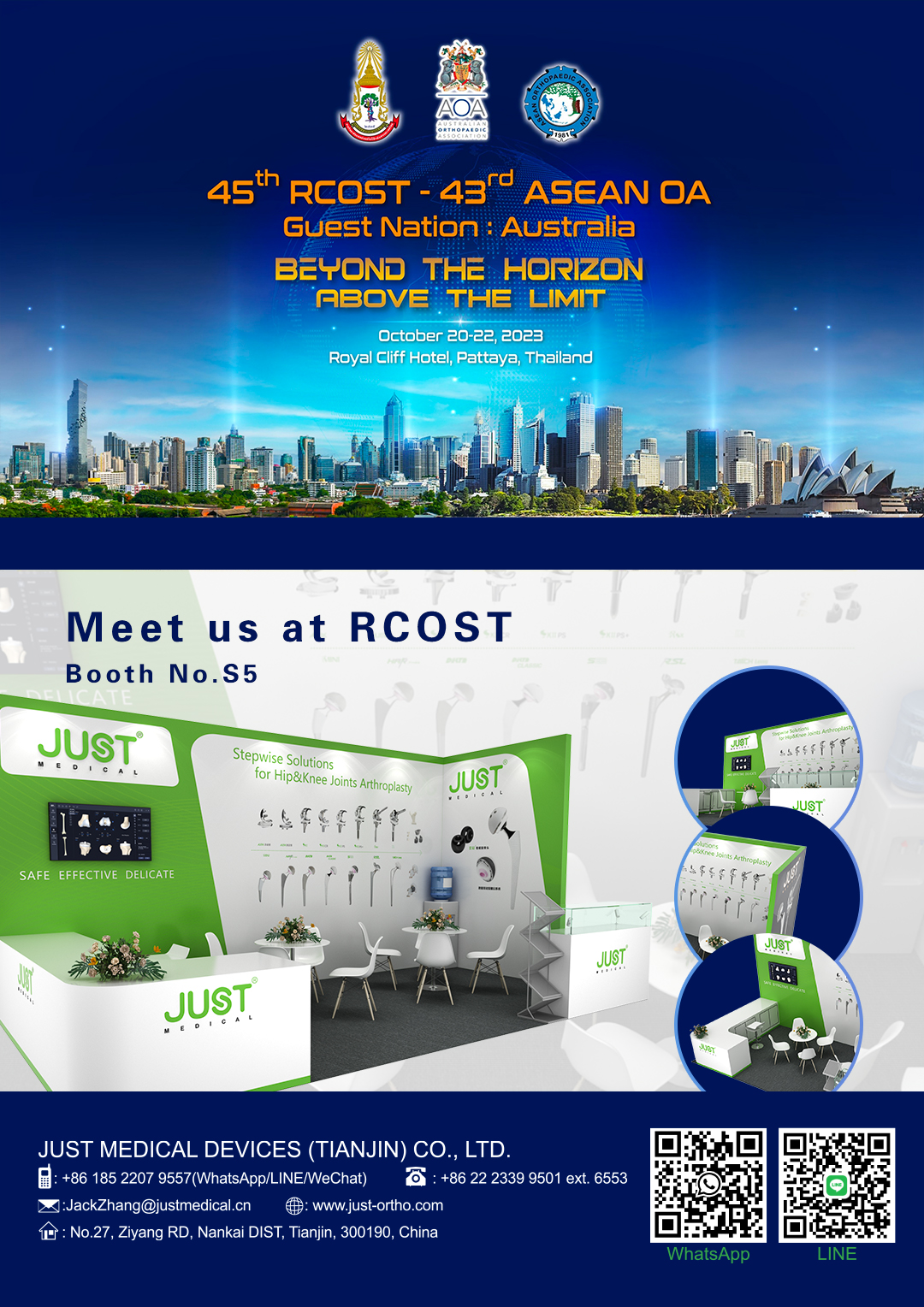 Exciting News! JUST Medical is thrilled to participate in the 45th RCOST Exhibition in Thailand!